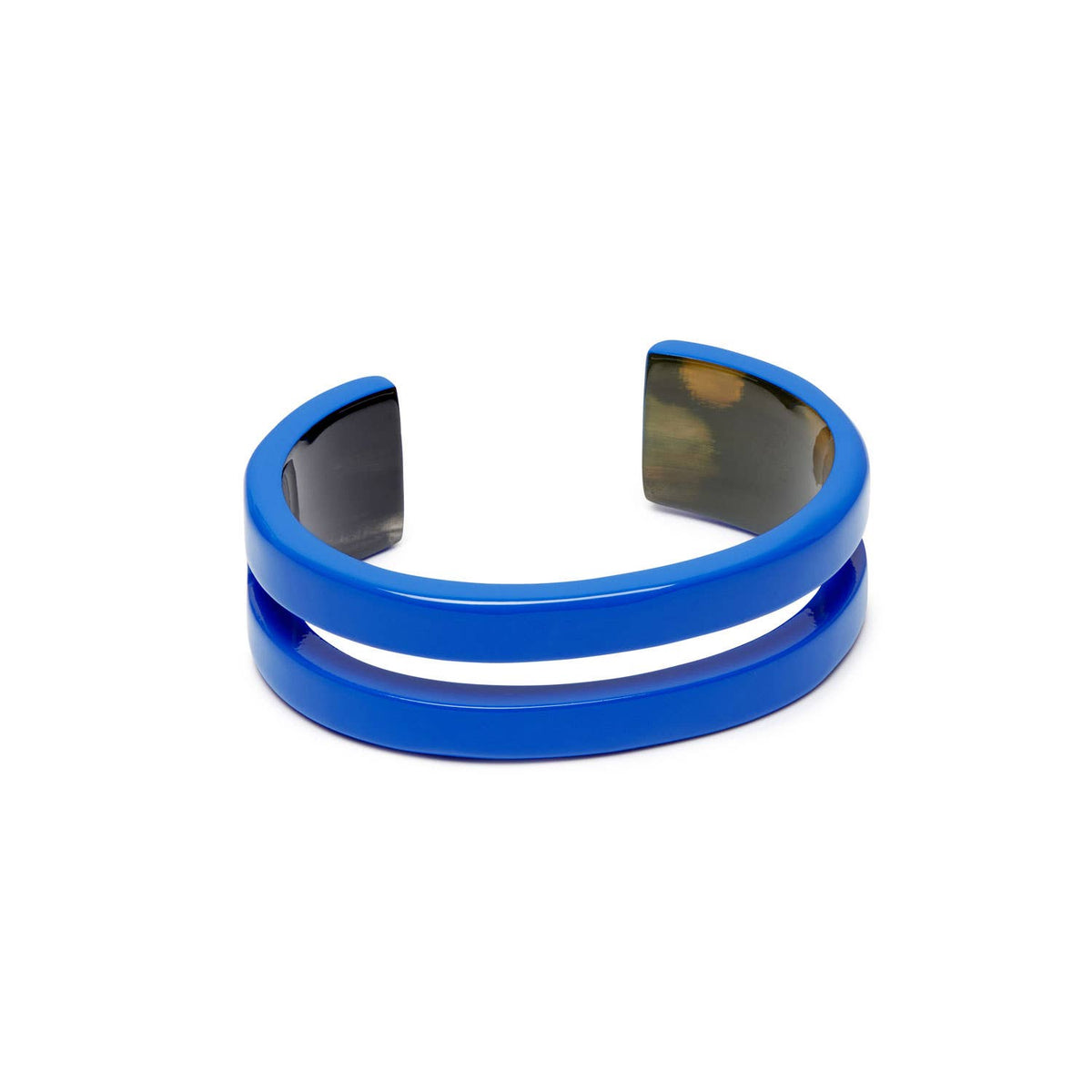 Bright Blue Lacquered Horn Cuff Bracelet