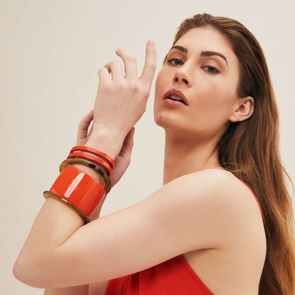 Orange Horn Cuff Bracelet