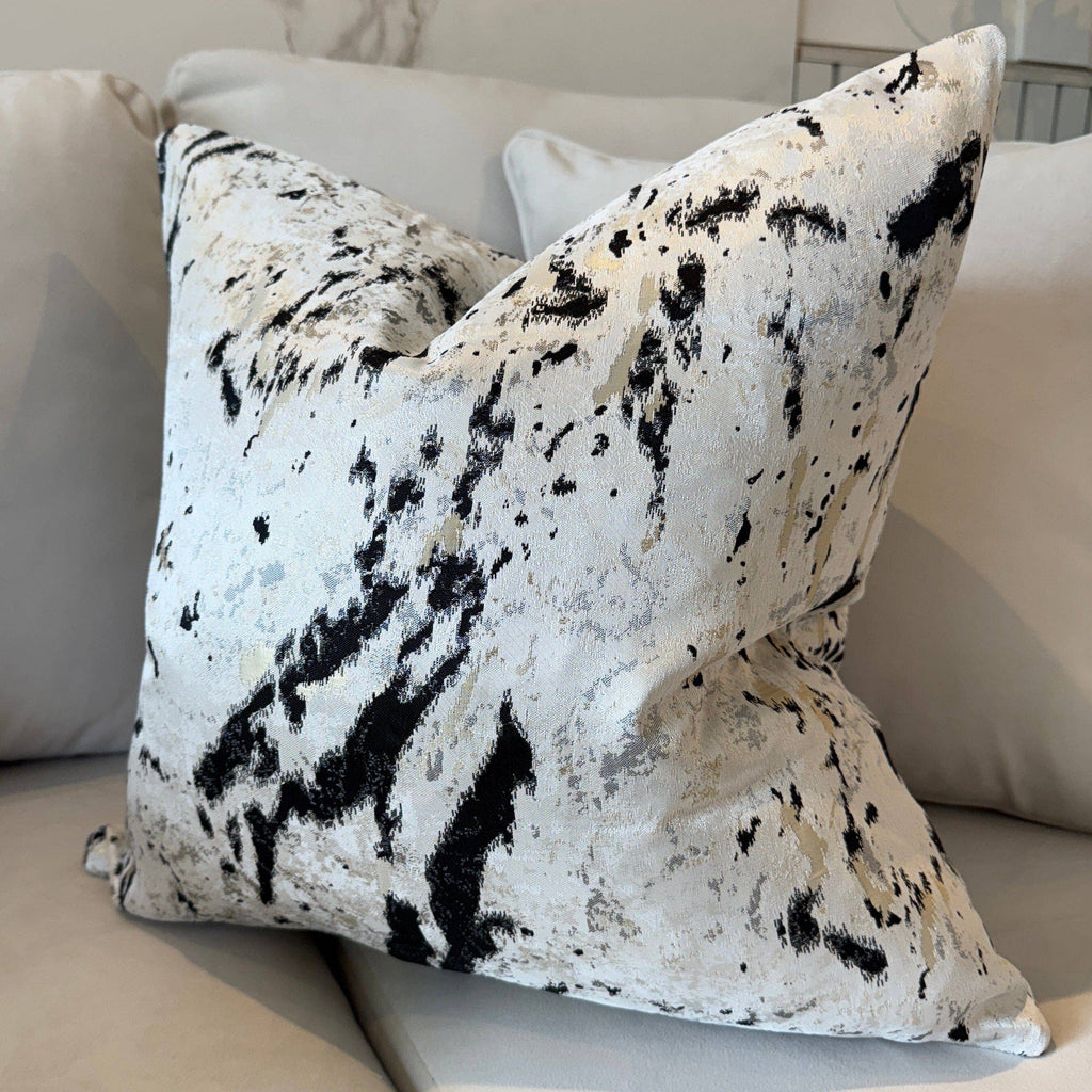 Dionne Cream & Black Abstract Print Cushion Cover - 50x50cm
