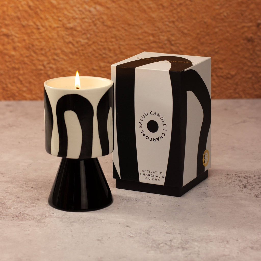Kiln: Drip Glaze Candle Black - Black Pomegranate