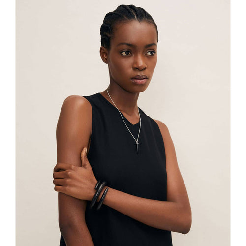 Black Wood Spiral Bangle Bracelet 
: M