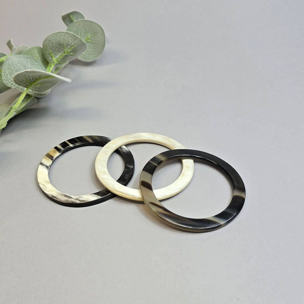 White Natural Horn Bangle Bracelet