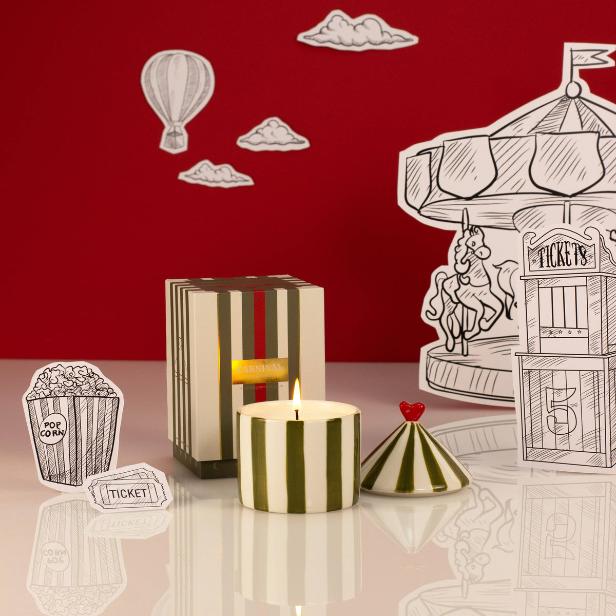 Carnival: Firebreather Olive Candle - Tomato Leaf