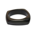 Enso Organic Shaped Black Wooden Bangle: M