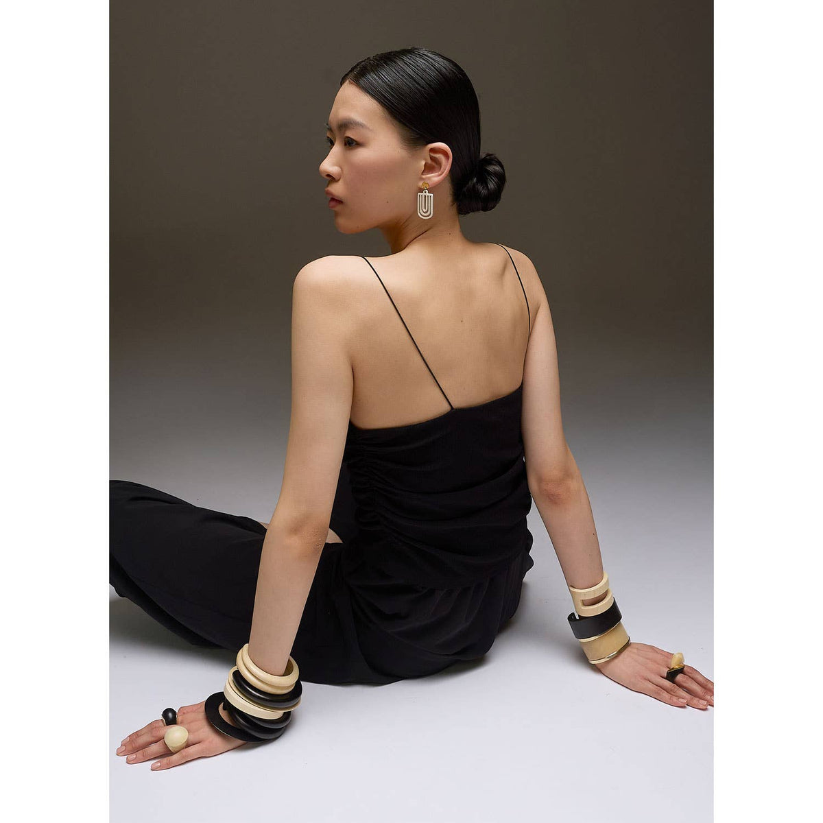 Black wood Spiral Bangle Bracelet jewelry gift for Women - Abhaile Interiors