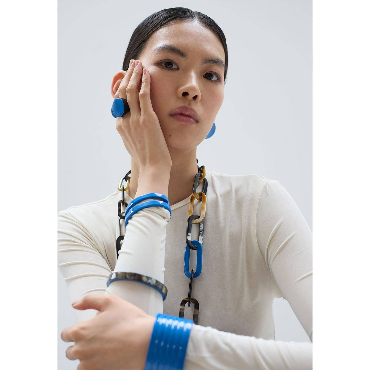Bright Blue Horn Summer Cuff Bracelet - Abhaile Interiors