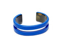 Bright Blue Lacquered Horn jewellery Cuff Bracelet for Women - Abhaile Interiors