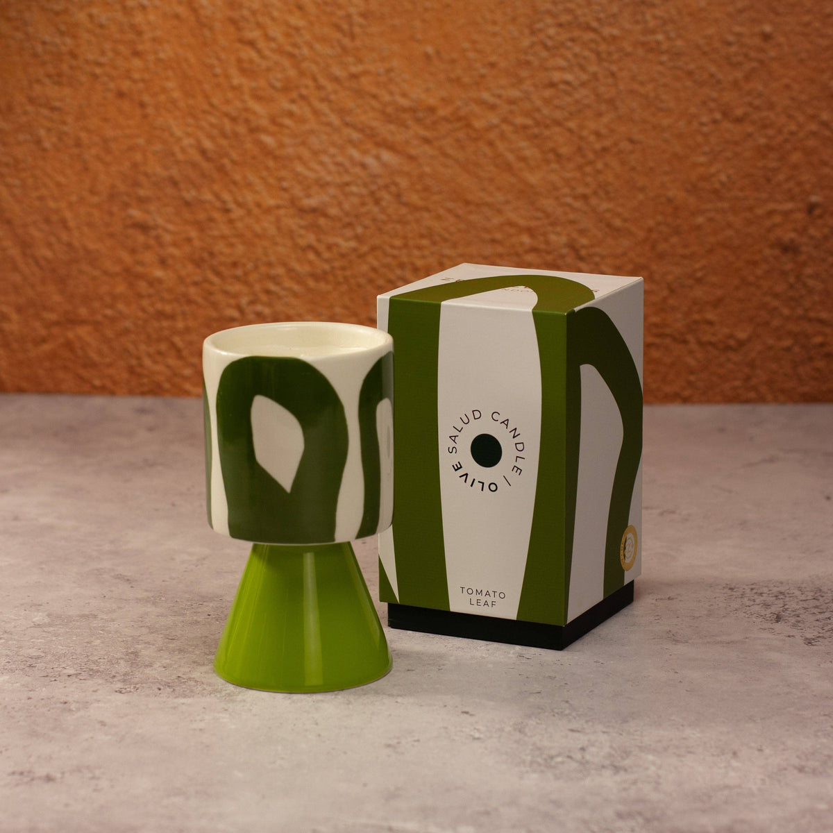 Kiln: Drip Glaze Candle Olive - Activated Charcoal & Matcha