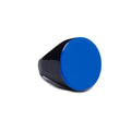 Handmade Bright Blue Round Horn Ring
: M