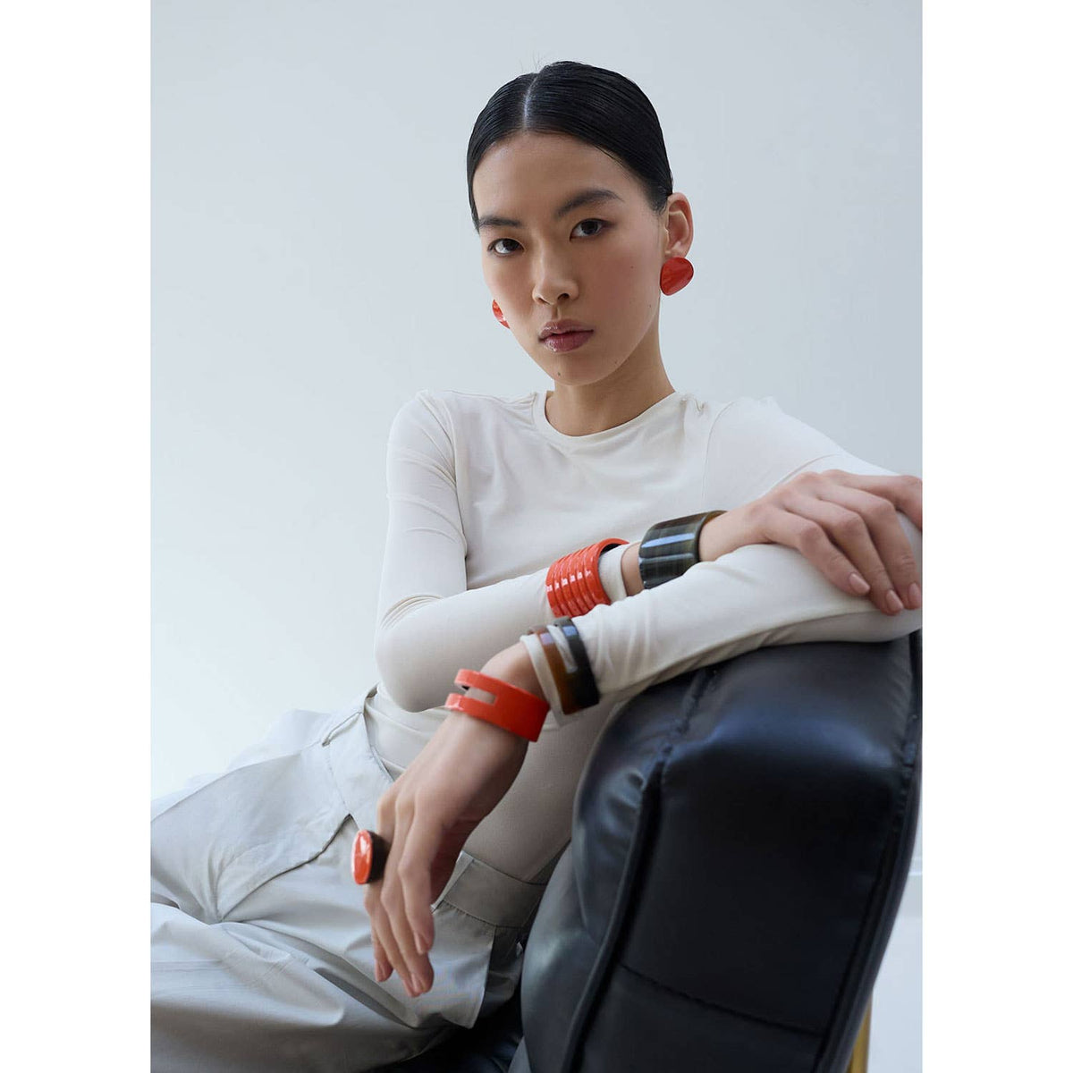 Orange Horn Cuff Bracelet