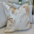 Harlow Cream & Gold Metallic Abstract Cushion Cover - 50x50cm