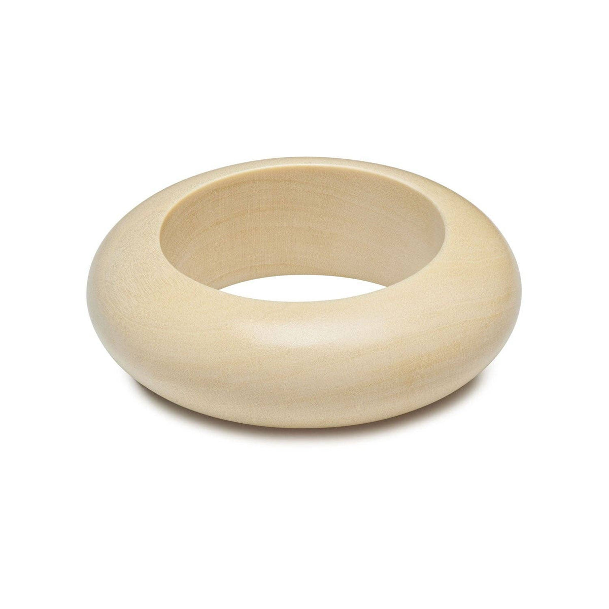 Chura Rounded White Wooden Bangle: M