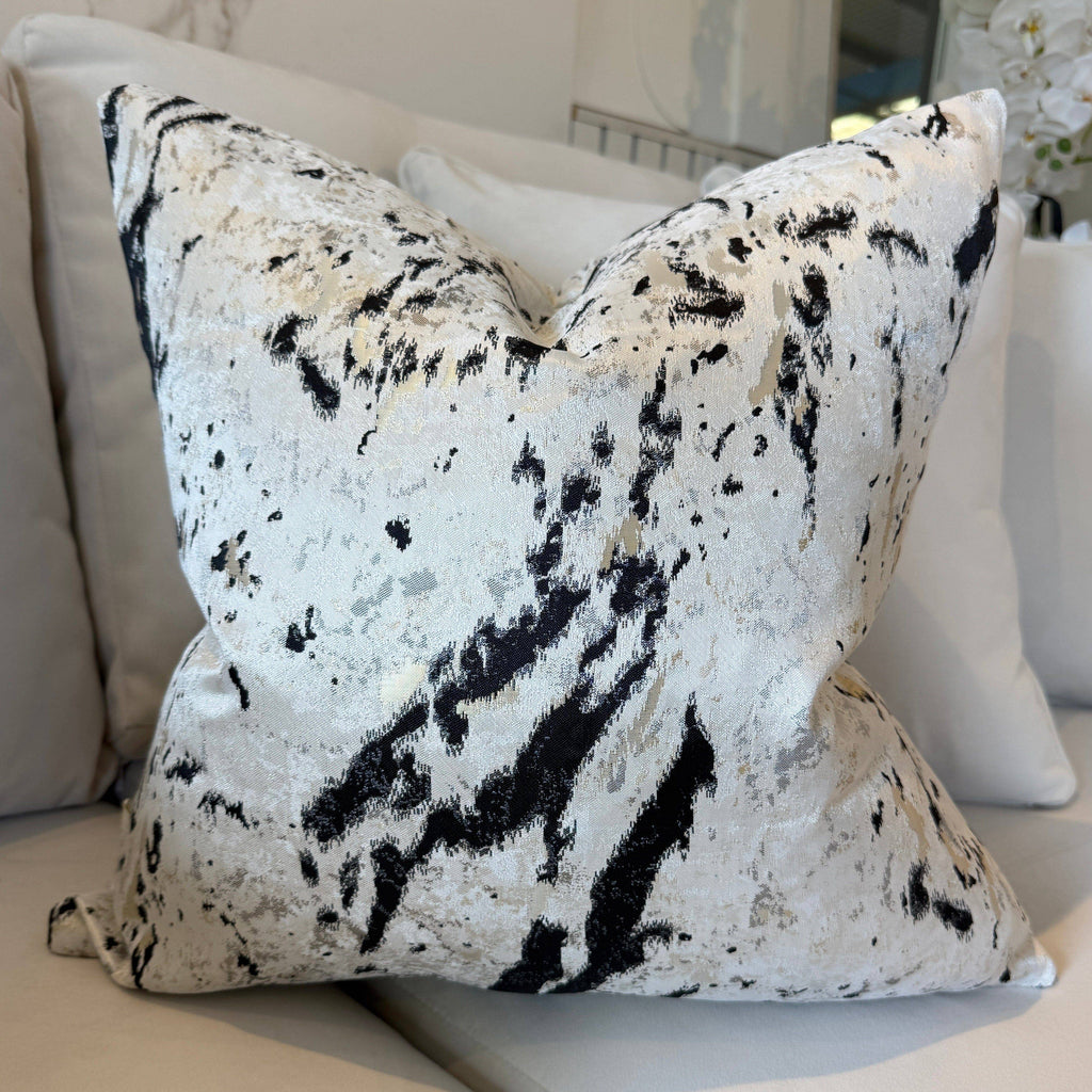 Dionne Cream & Black Abstract Print Cushion Cover - 50x50cm