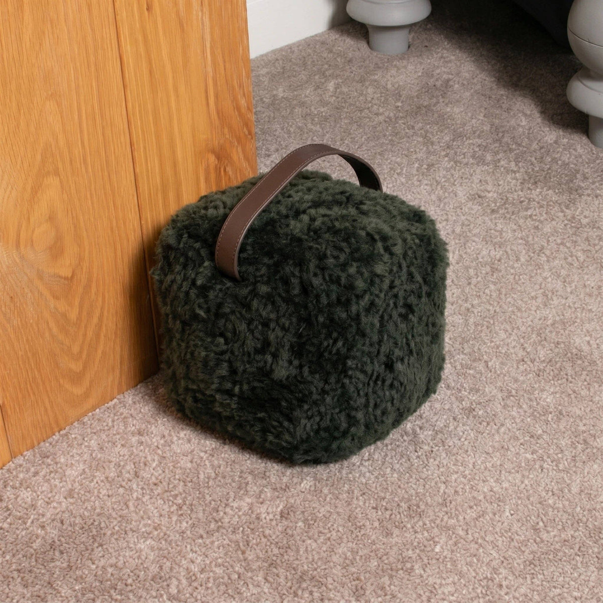 Forest Green Sheepskin Doorstop - Abhaile Interiors