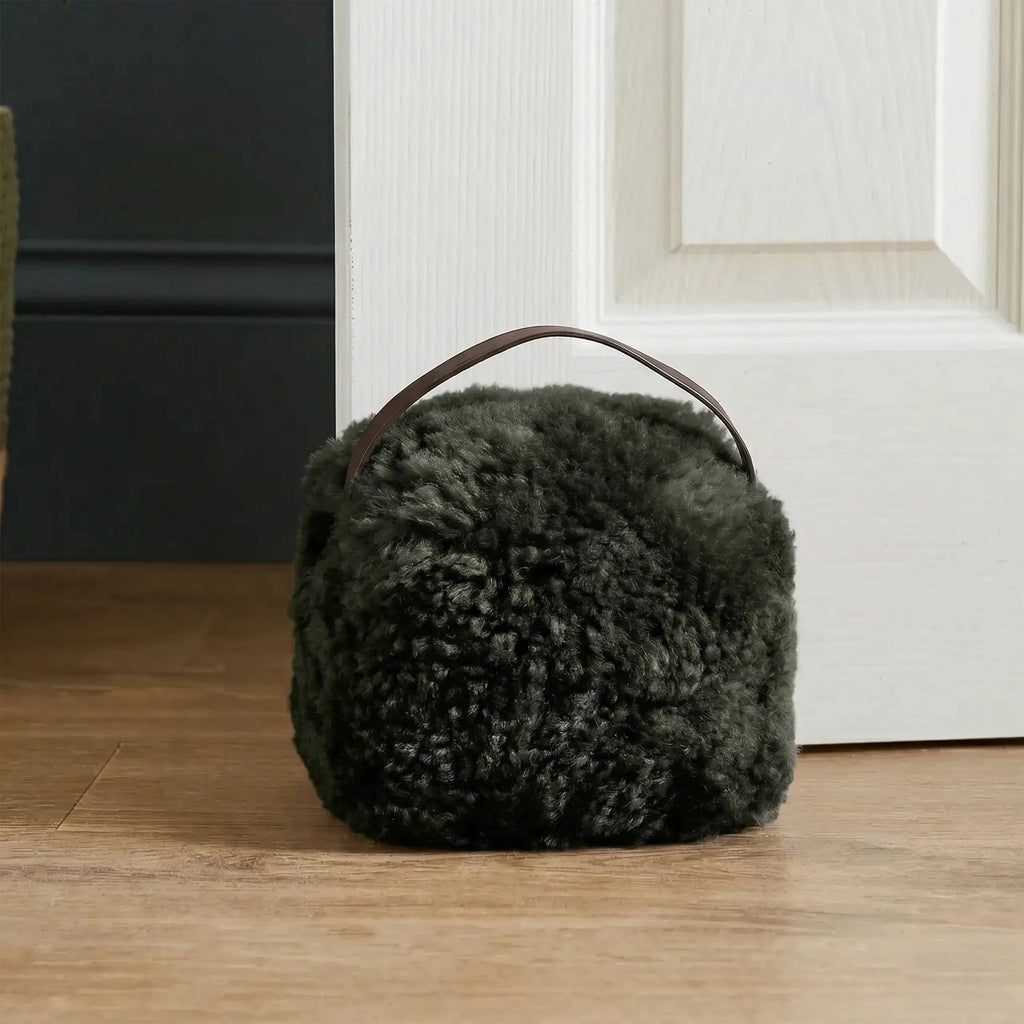 Forest Green Sheepskin Doorstop - Abhaile Interiors