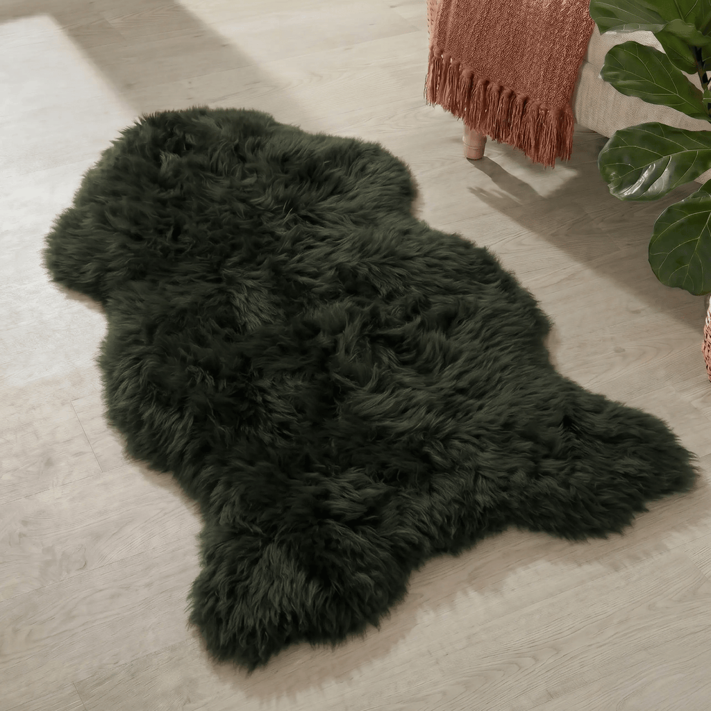 Forest Green Sheepskin Rug XXL - Abhaile Interiors