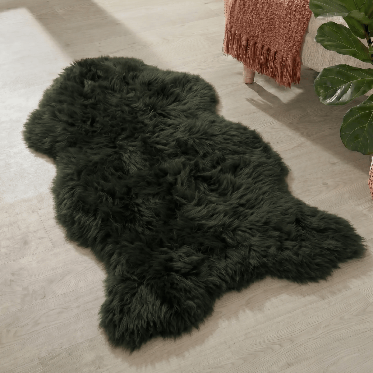 Forest Green Sheepskin Rug XXL - Abhaile Interiors