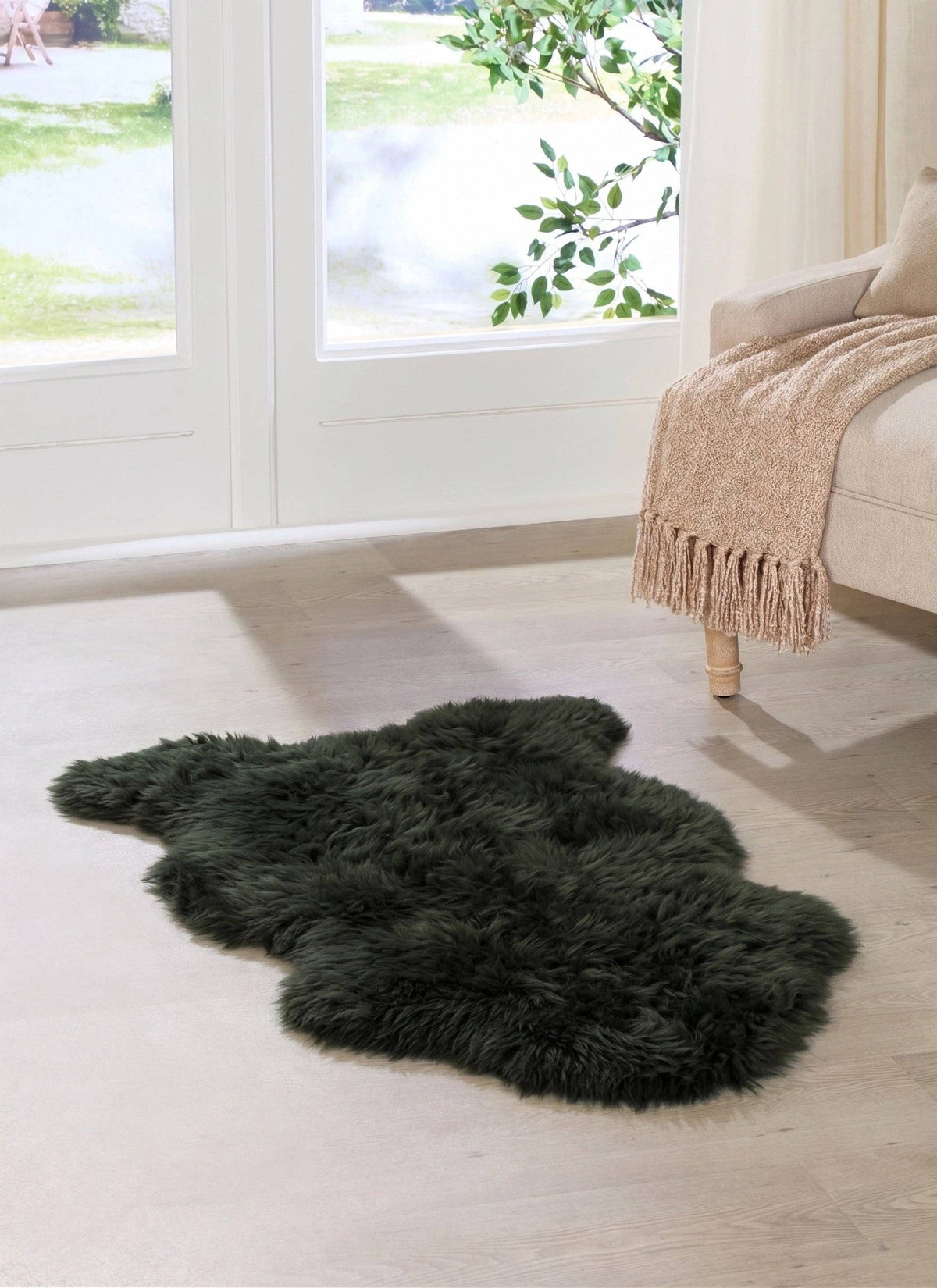 Forest Green Sheepskin Rug XXL - Abhaile Interiors