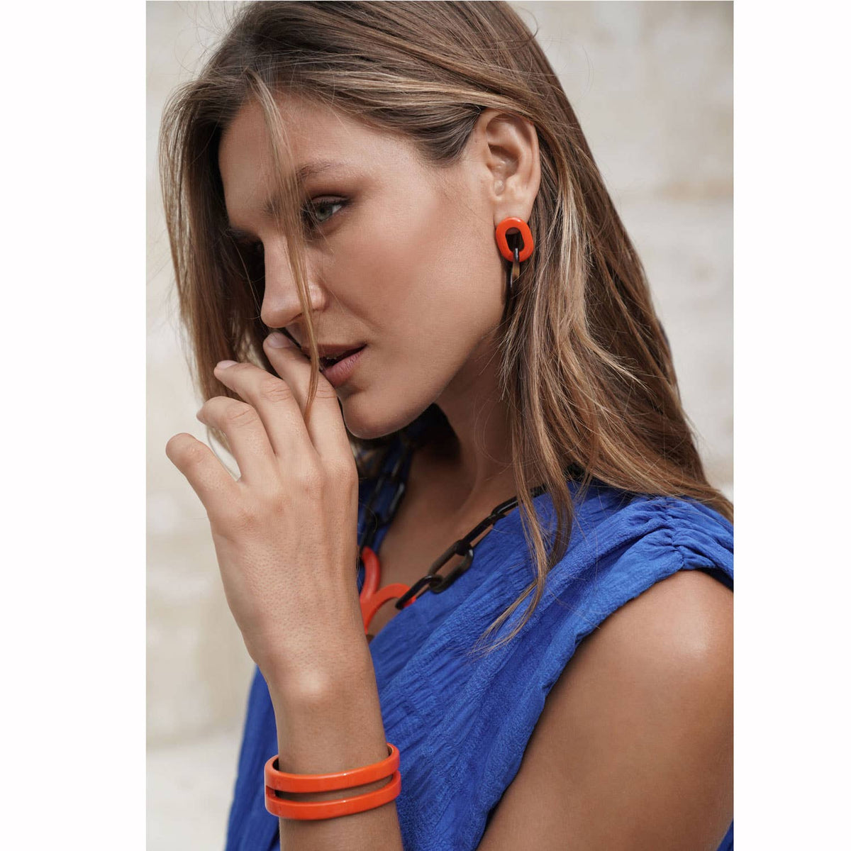 Orange Horn Cuff Bracelet - Abhaile Interiors
