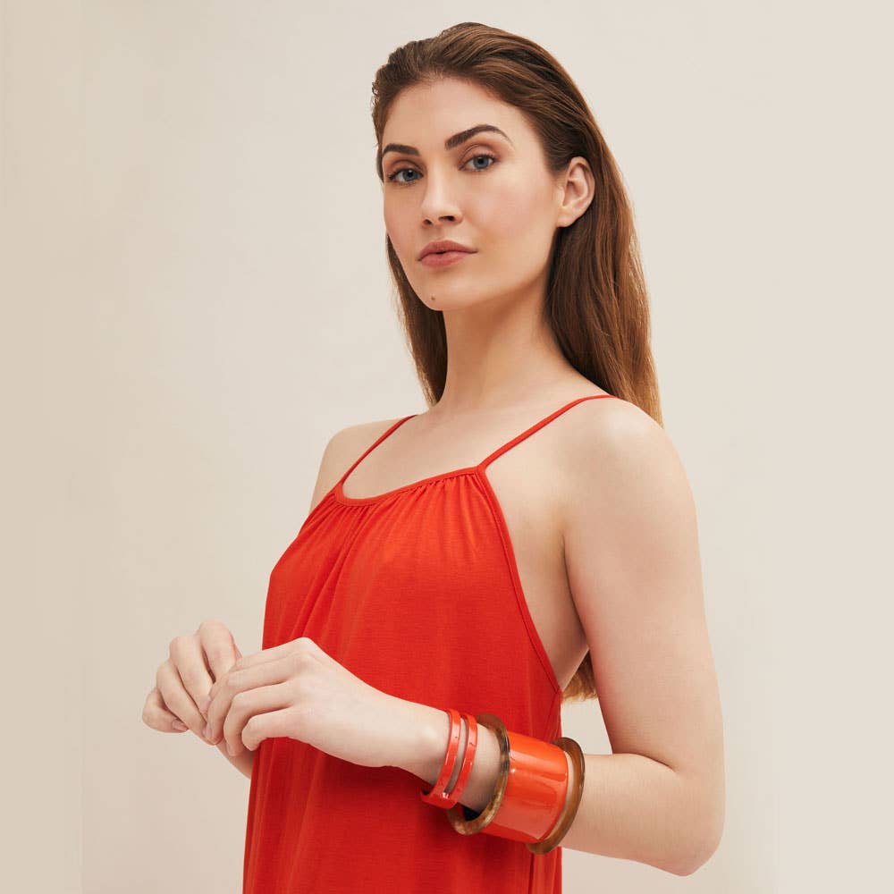 Orange Horn Cuff Bracelet - Abhaile Interiors