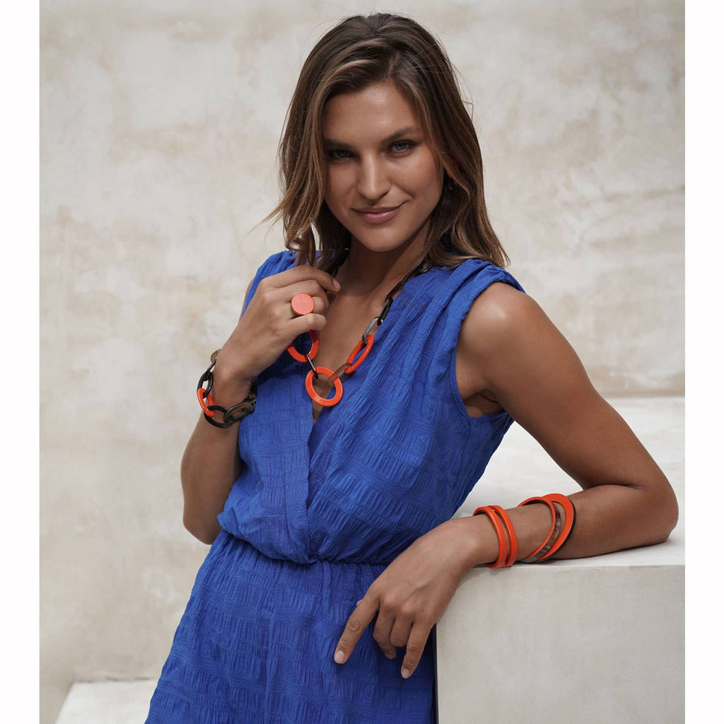 Orange/Brown Natural Bangle Bracelet - Abhaile Interiors