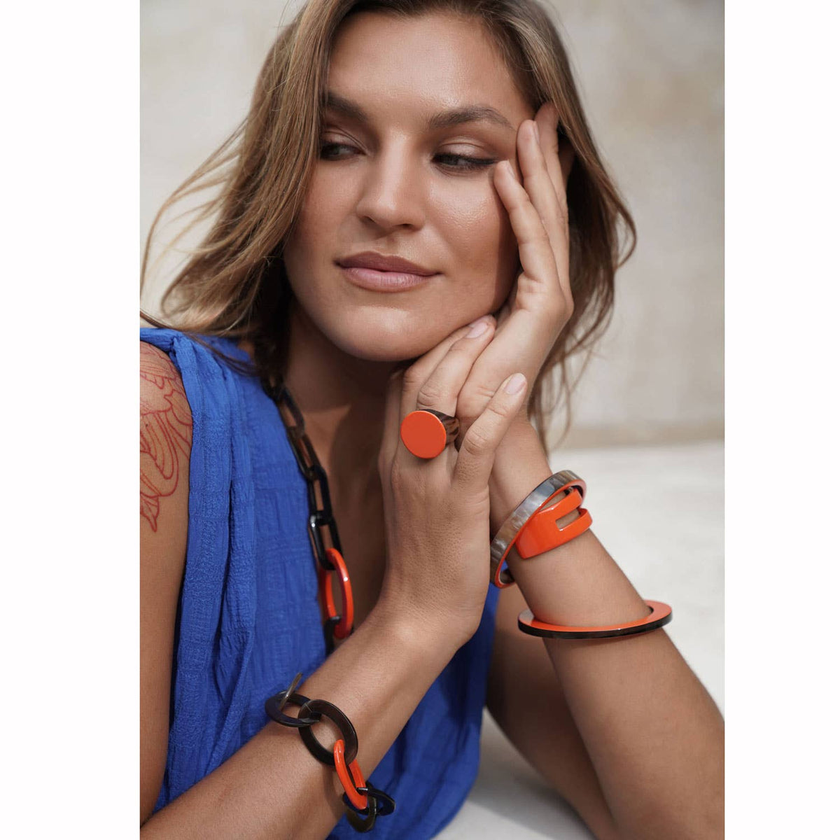 Orange/Brown Natural Bangle Bracelet - Abhaile Interiors