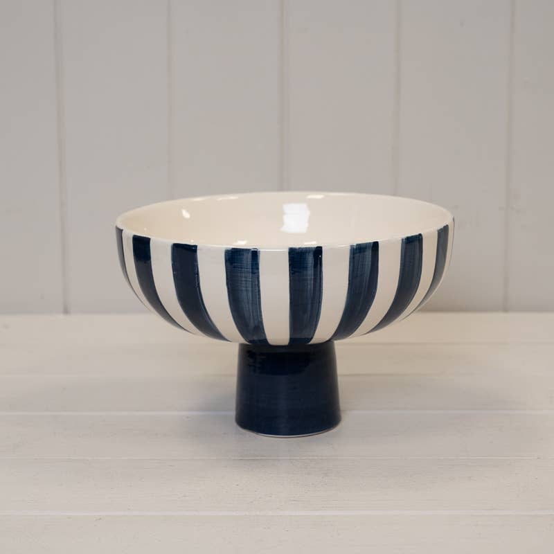 Painted Striped Ceramic Bowl - Abhaile Interiors