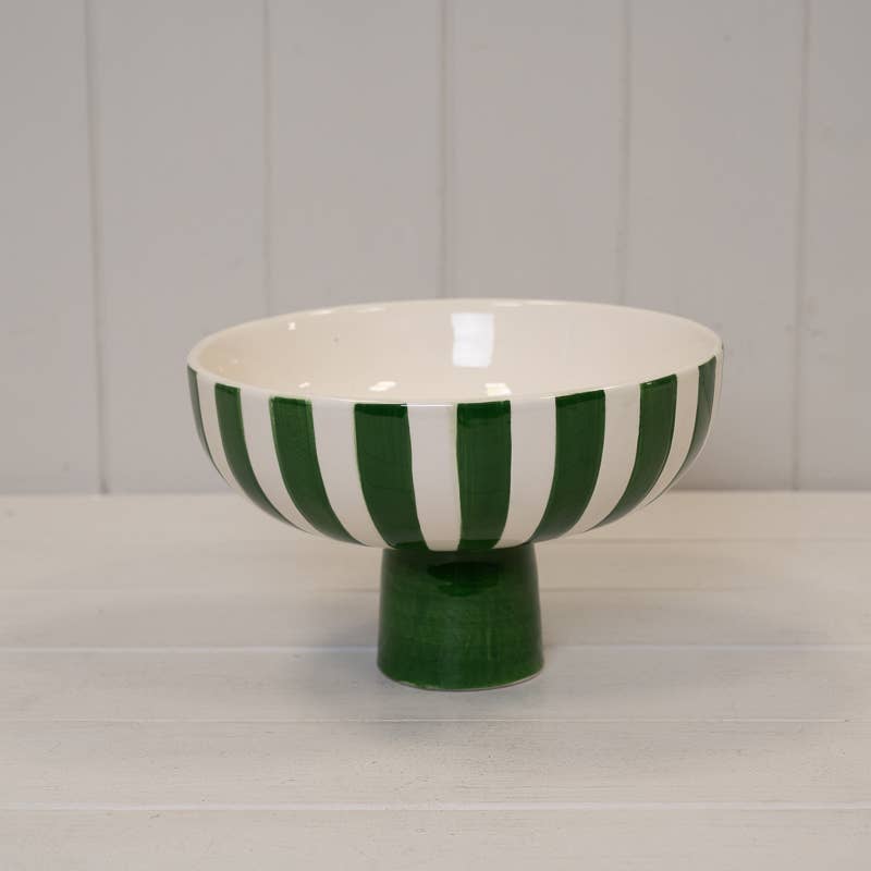 Painted Striped Ceramic Bowl - Abhaile Interiors