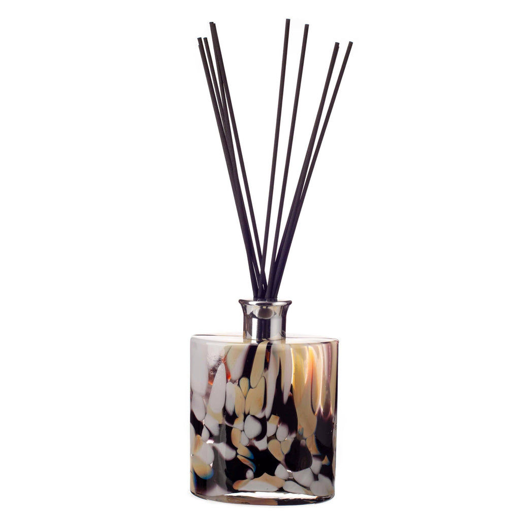 Reed Diffuser Large Ellipse Cylinder in Black, Beige & White - Abhaile Interiors