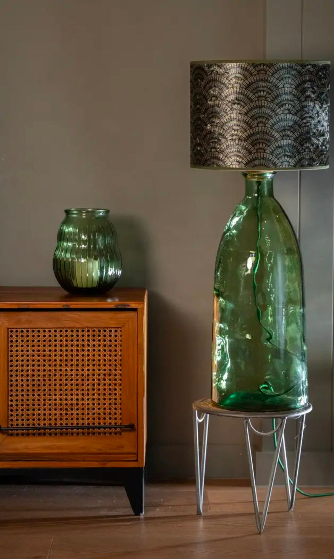 Recycled Glass Boston Lamp 67cm