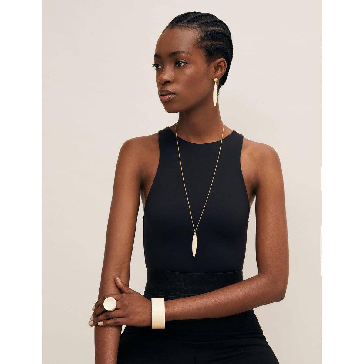 White Wood Statement Cocktail Ring : Medium - Abhaile Interiors