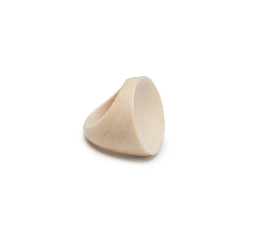 White Wood Statement Cocktail Ring : Medium - Abhaile Interiors